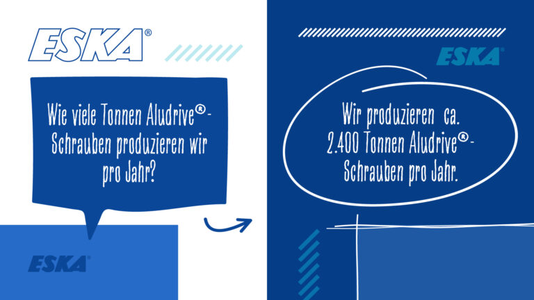 ESKA Wissensquiz: Wie viele Tonnen Aludrive Schrauben produzieren wir pro Jahr?